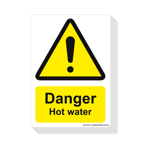 6-Pack Danger Hot Water Signs - Artbox Printers