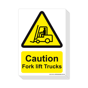 6-Pack Caution Fork Lift Trucks Signs - Artbox Printers