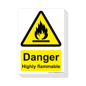 6-Pack Danger Highly Flammable Signs - Artbox Printers