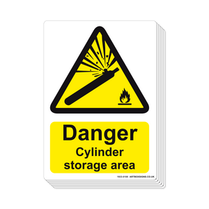 6-Pack Caution Danger Cylinder Storage Area Sign - Artbox Printers