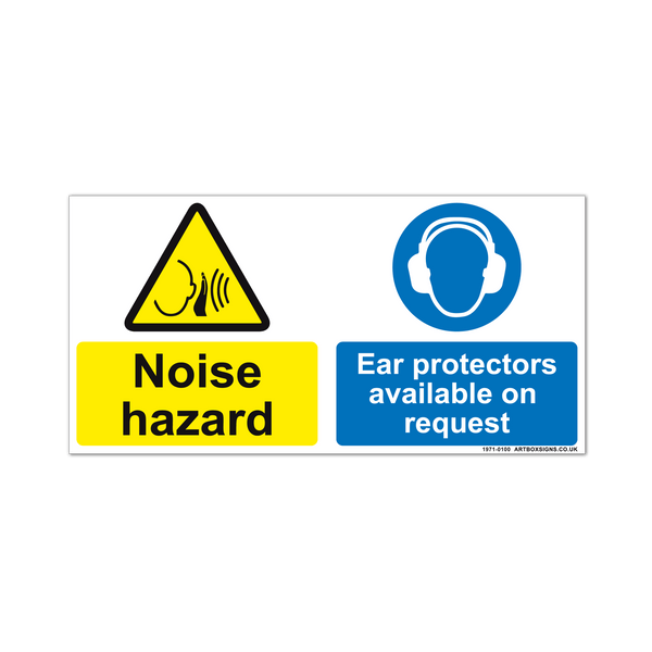 Noise Hazard and Ear Protectors Available Multi Message Sign - Artbox Printers