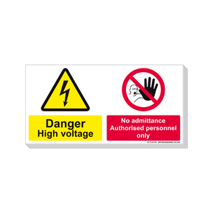 6-Pack Danger High Voltage and No Admittance Multi-Message Signs - Artbox Printers