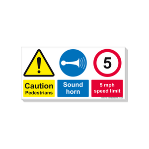 6-Pack Caution Sound Horn/5mph Multi-Message Signs - Artbox Printers