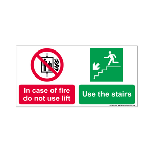 In Case Of Fire Do Not Use Lift and Use Stairs Multi-Message Sign - Artbox Printers