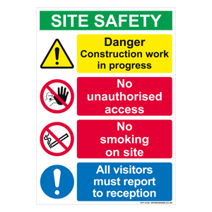 Danger Construction, Work in Progress, and Site Safety Multi Message Sign - Artbox Printers