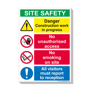 6-Pack Danger Construction, Work in Progress, and Site Safety Multi Message Sign - Artbox Printers