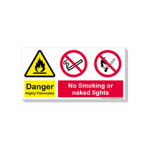 6-Pack Danger Highly Flammable/No Smoking Multi-Message Sign - Artbox Printers