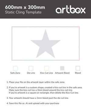 Static Cling 600mm x 300mm Template