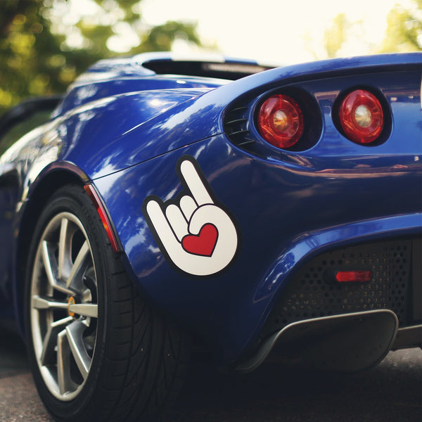 personalised bumper sticker on lotus elise