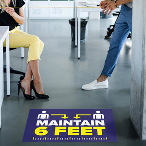 custom floor stickers that says maintain 6 feet apart