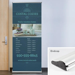 Custom Professional Roll Up Banner Example with Endcap