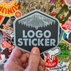 your business logo on a die cut sticker