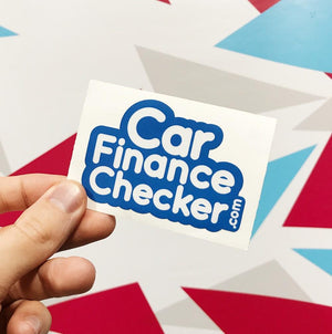 custom kiss cut sticker of car finance checker