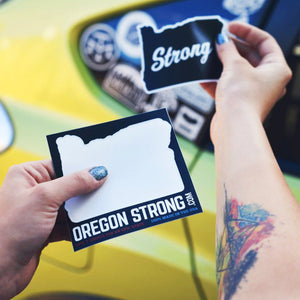 personalised custom kiss cut sticker of Oregan Strong