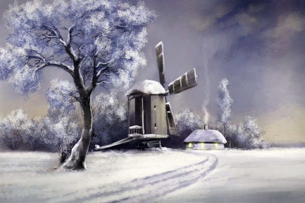 Trees, Snow and The Windmill - Artbox Printers